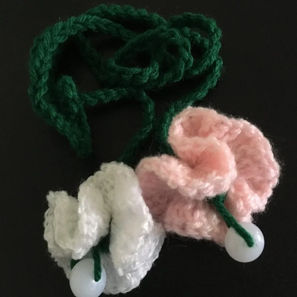 3 Handmade Flowers, crochet centerpiece decor